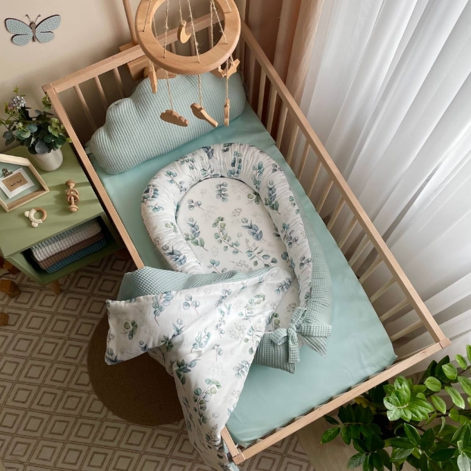 Protectie somn – Baby Nest vafe cu mix de flori- menta (8)